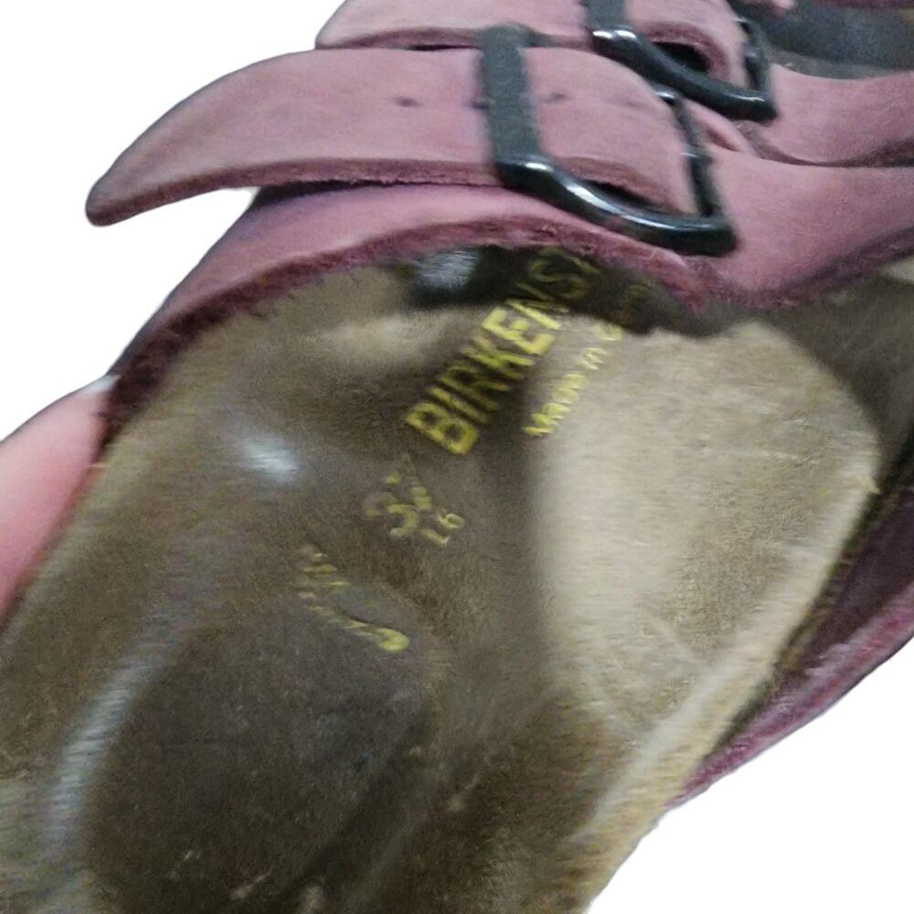 Birkenstock Suede Multi Strap Sandals Mauve Pink Size 37 US 6 Comfort - Picture 4 of 7
